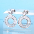 fashion design earring round shape cubic zirconia stone earrings